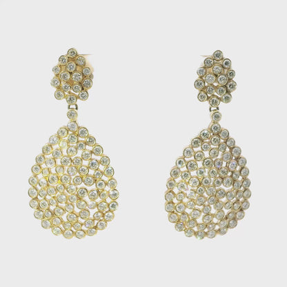 6.27CT Diamond 18k Yellow Gold Earring