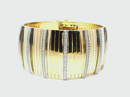 1.86CT Diamond Bangle 14k Yellow Gold