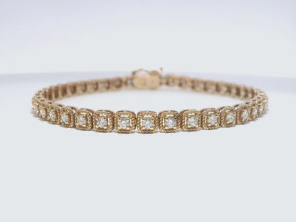 1.86CT Diamond Bracelet 14k Rose Gold