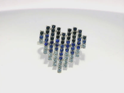 1.05CT Mixed Blue Sapphire Ring 14k White Gold