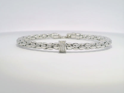 0.29CT Diamond Bangle 14k White Gold